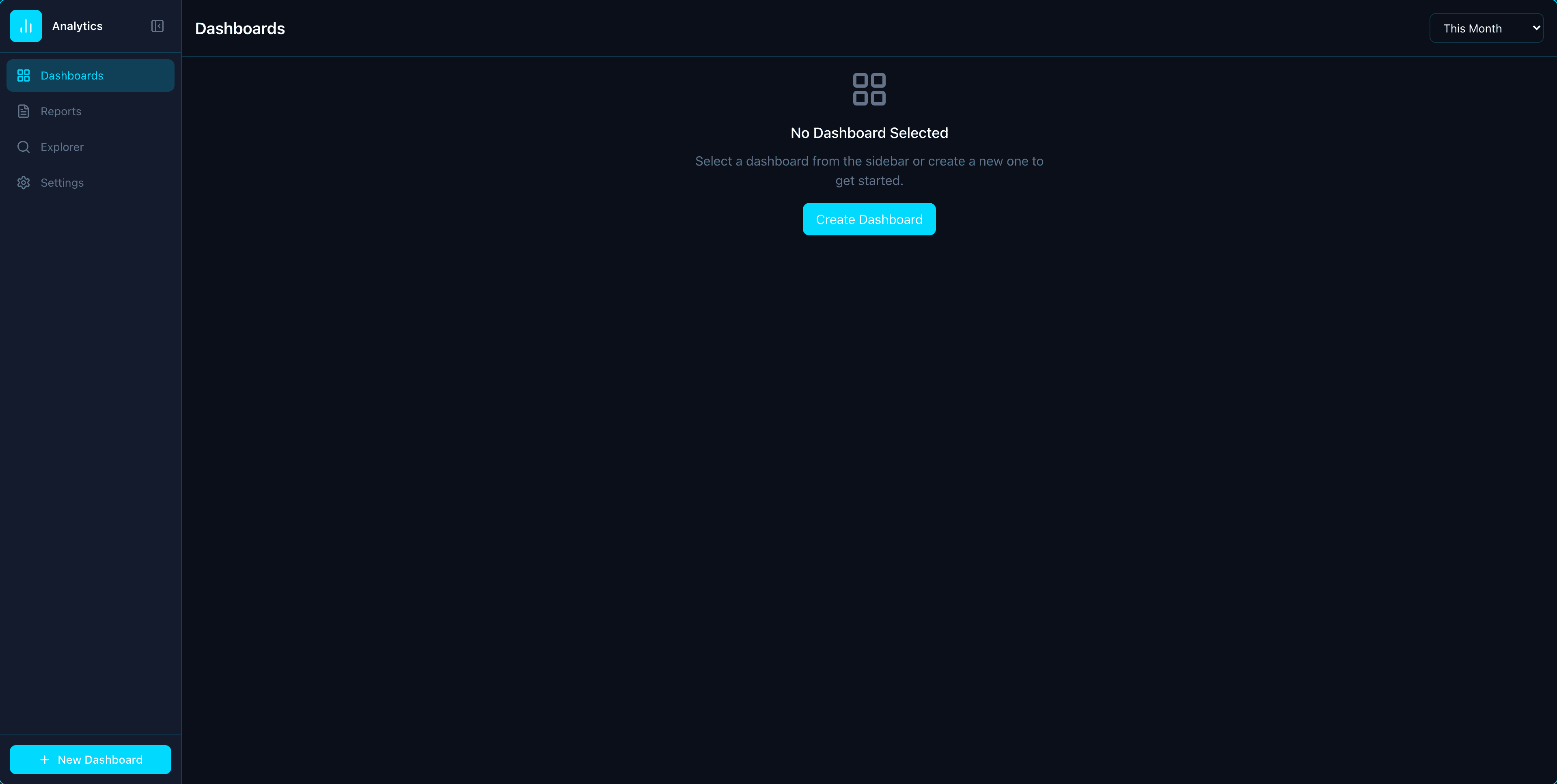 Analytics app interface