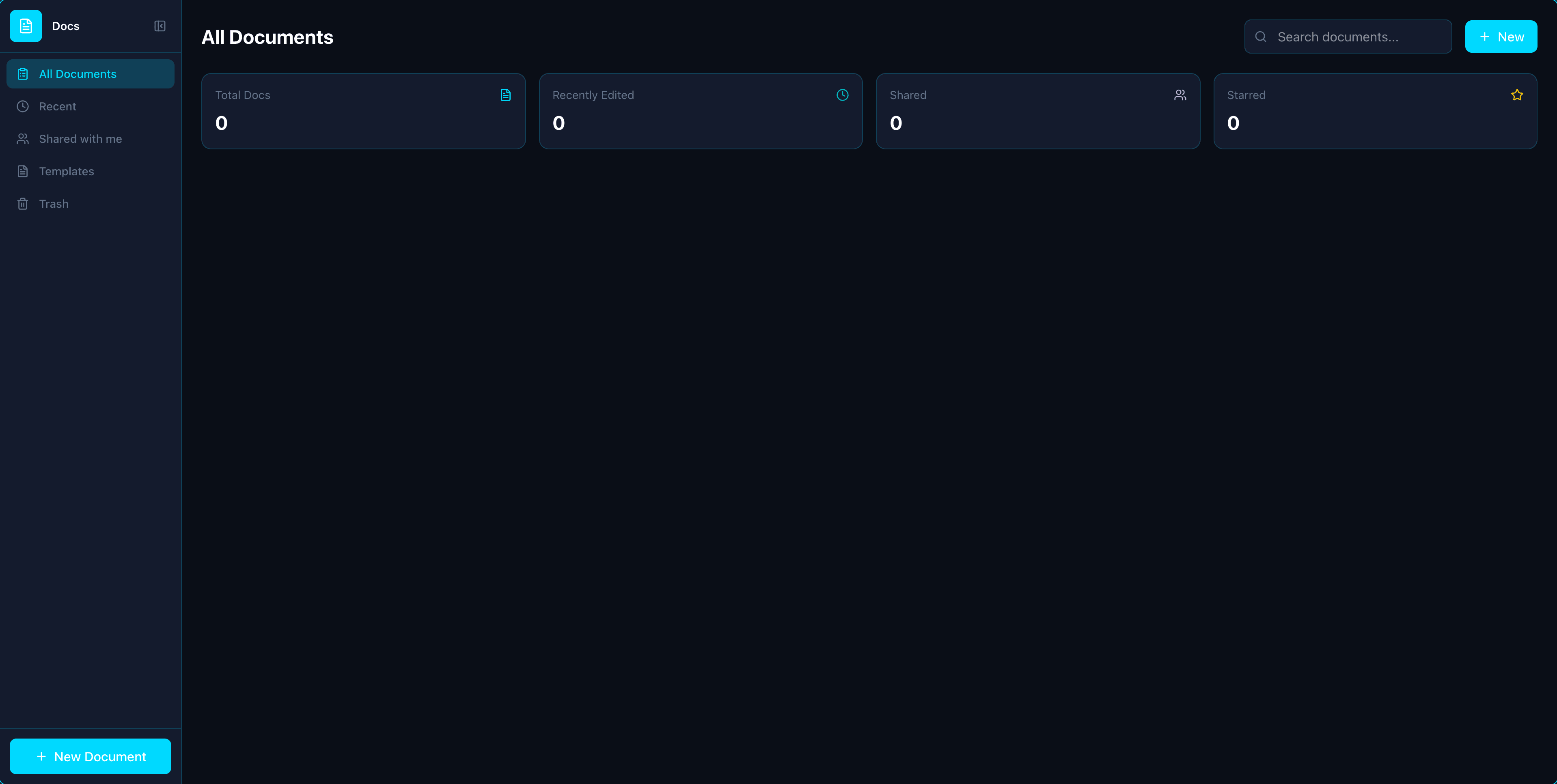Docs app interface