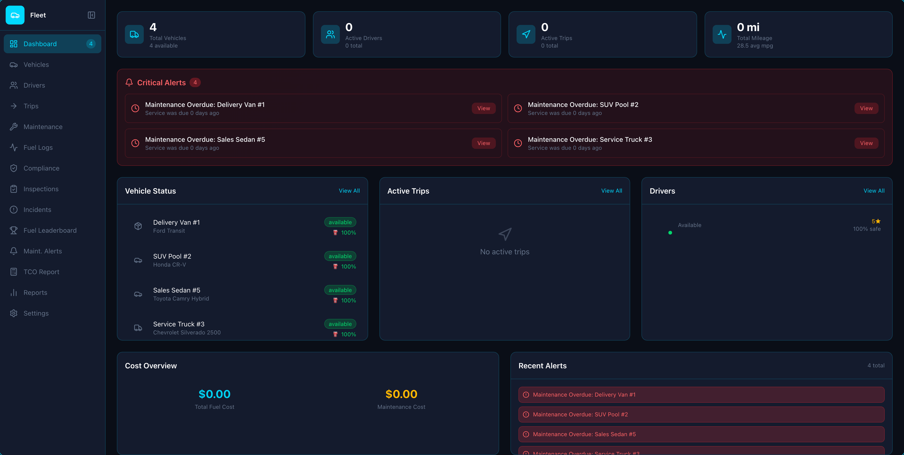 Fleet app screenshot