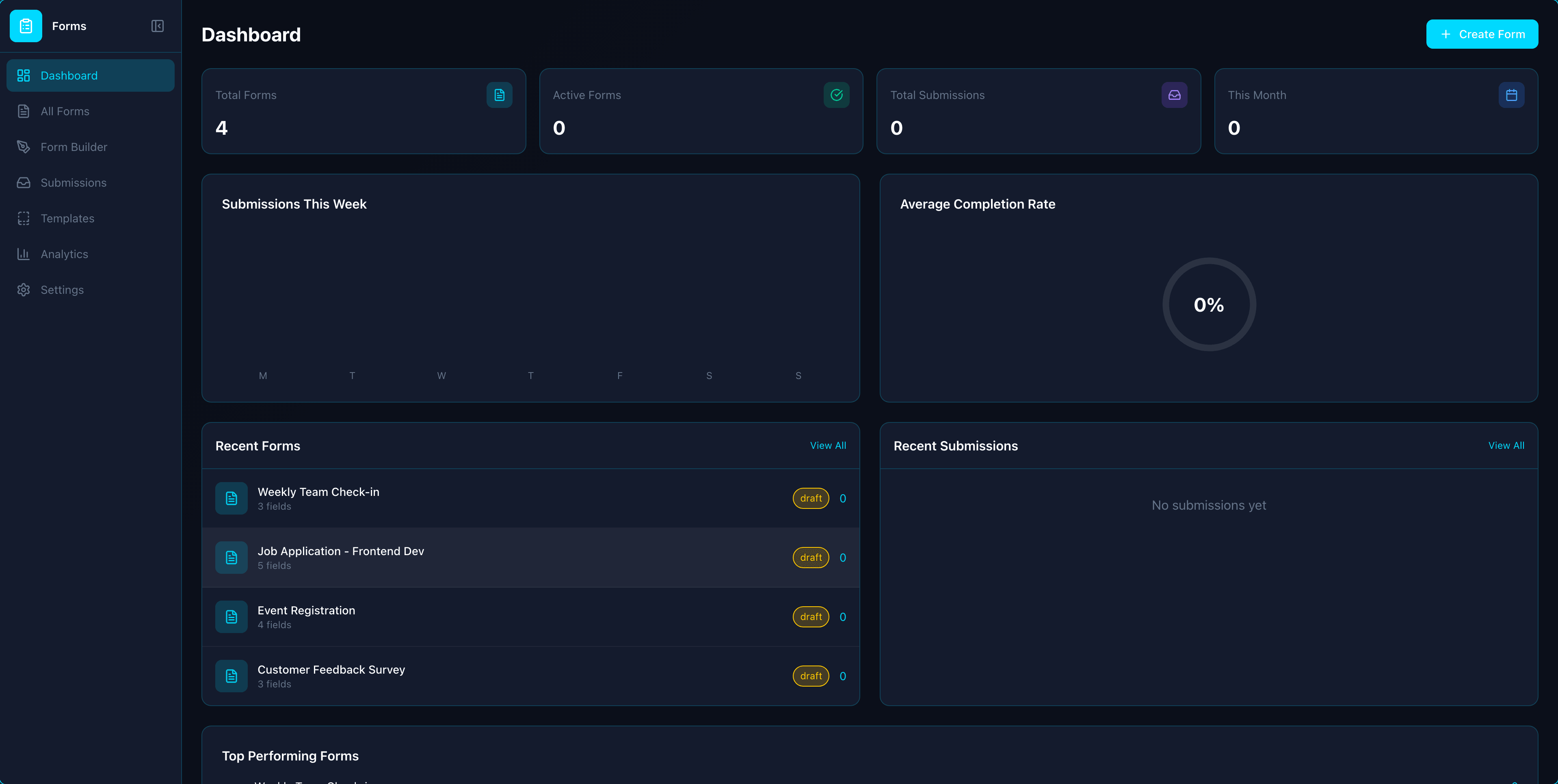 Forms app interface