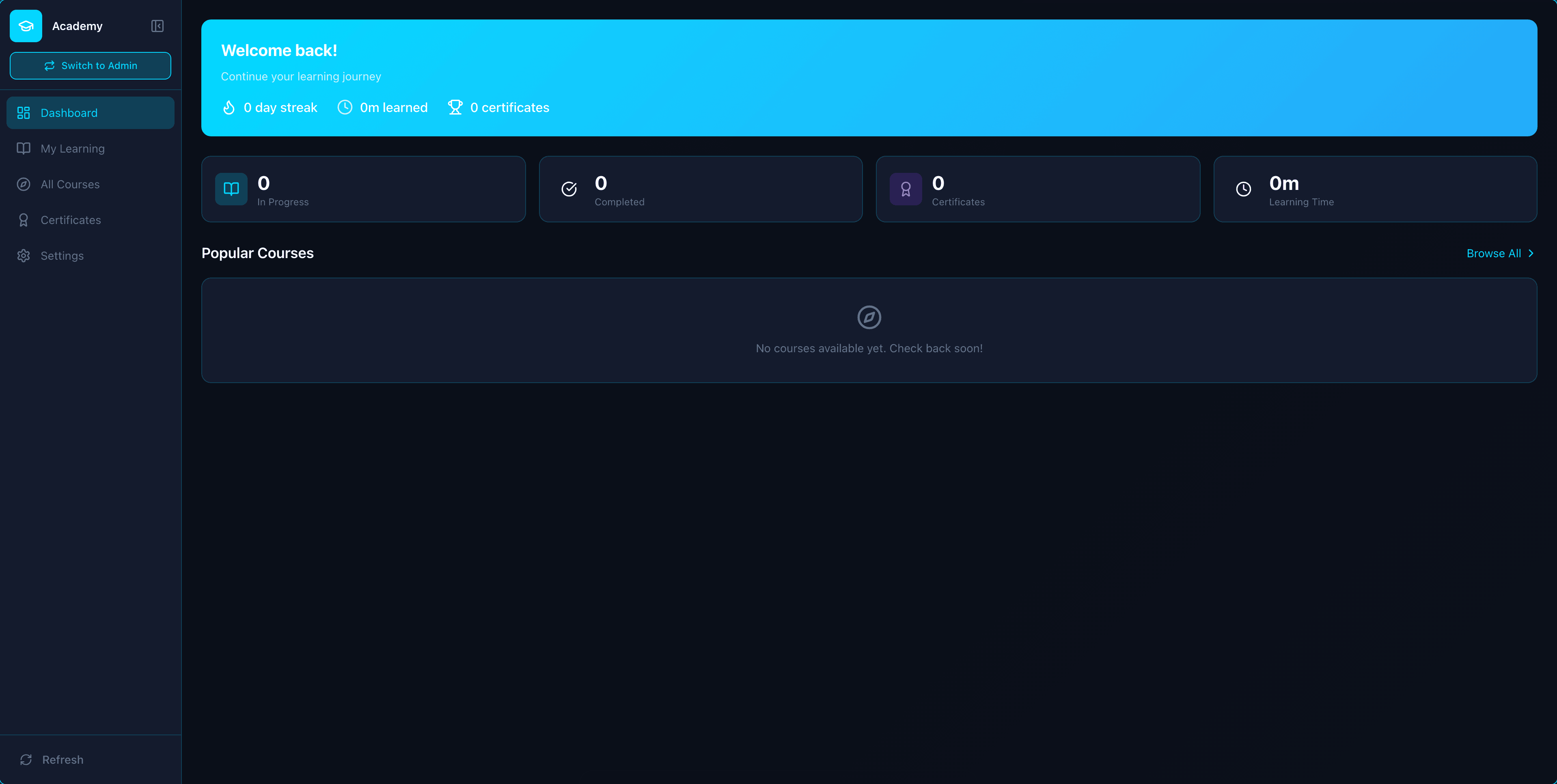 Learning app screenshot