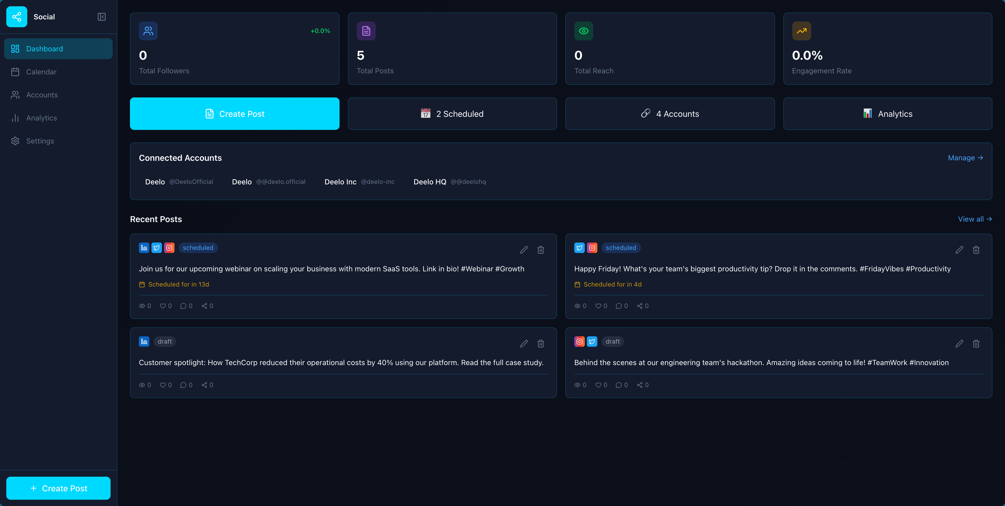 Social Media app screenshot