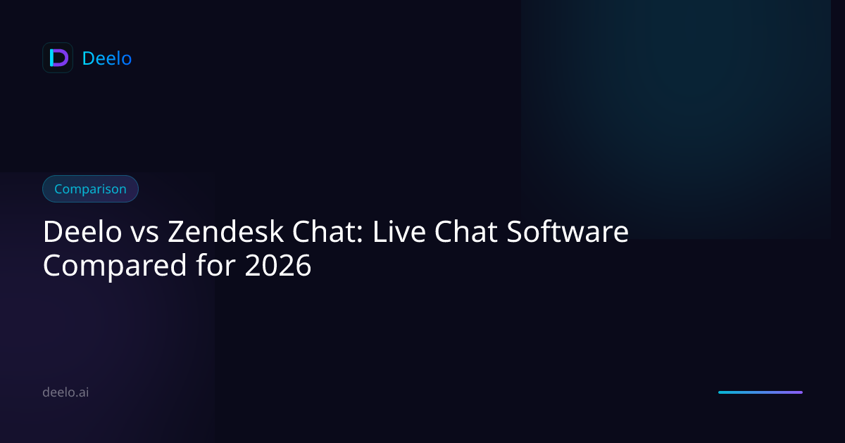Deelo vs Zendesk Chat: Live Chat Software Compared for 2026 | Deelo Blog