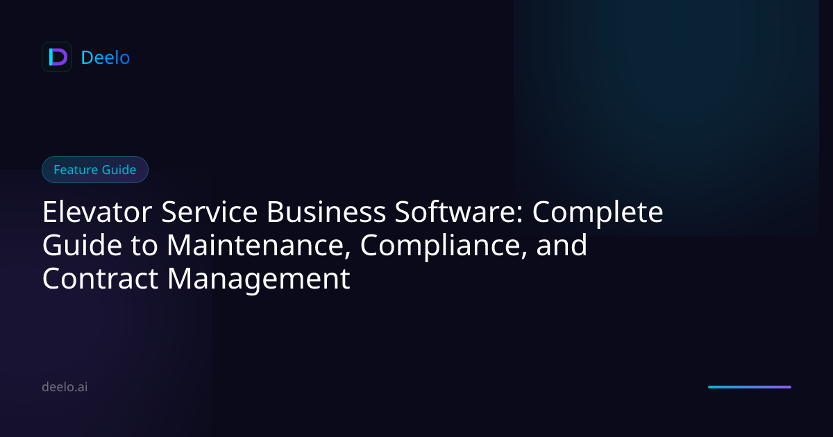 Elevator Service Business Software: Complete Guide to Maintenance ...