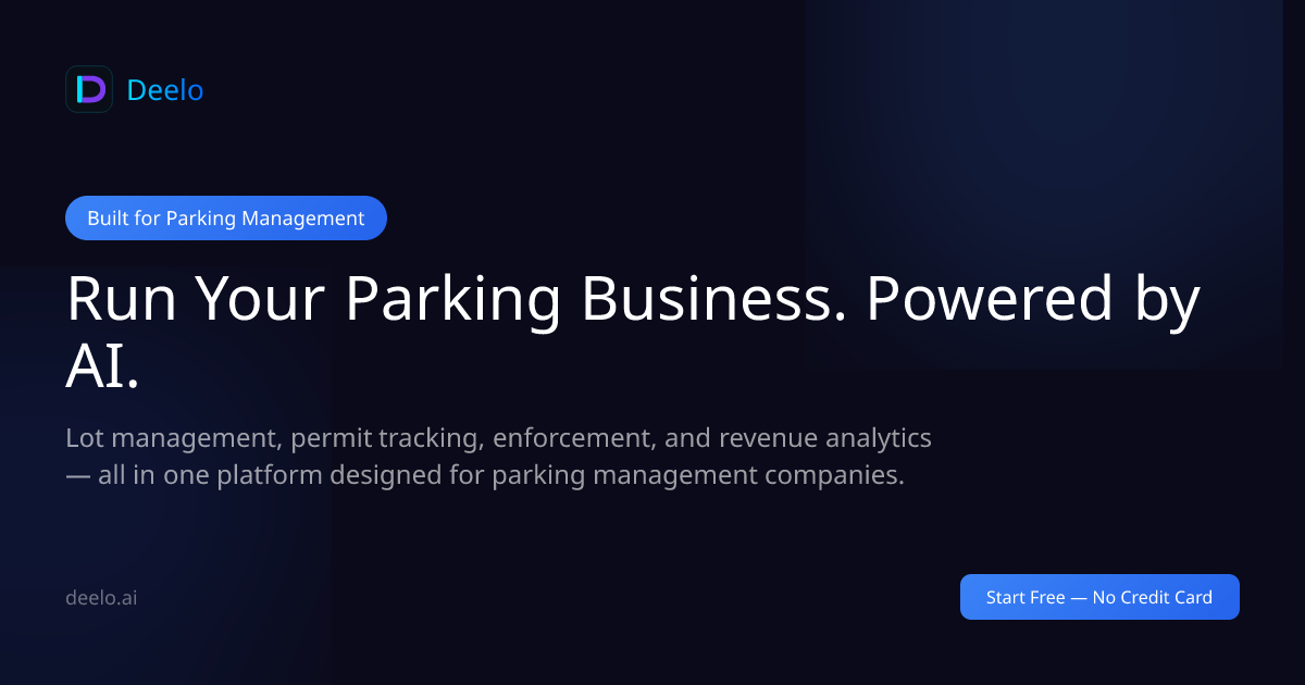 Deelo for Parking Management — All-in-One AI Business Platform