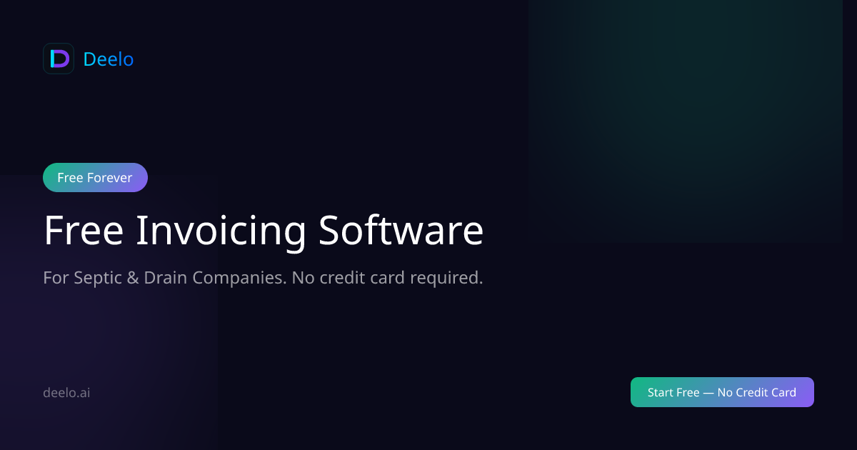 Free Invoicing Software for Septic & Drain Companies | Deelo