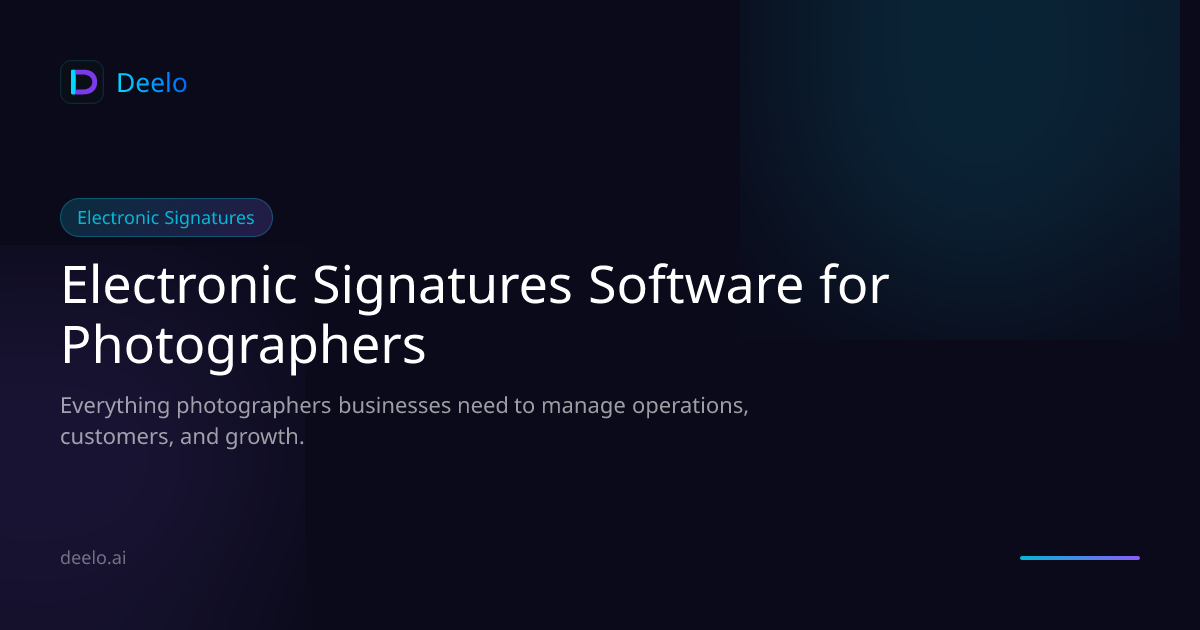 Electronic Signature Software for Photography Businesses | Deelo