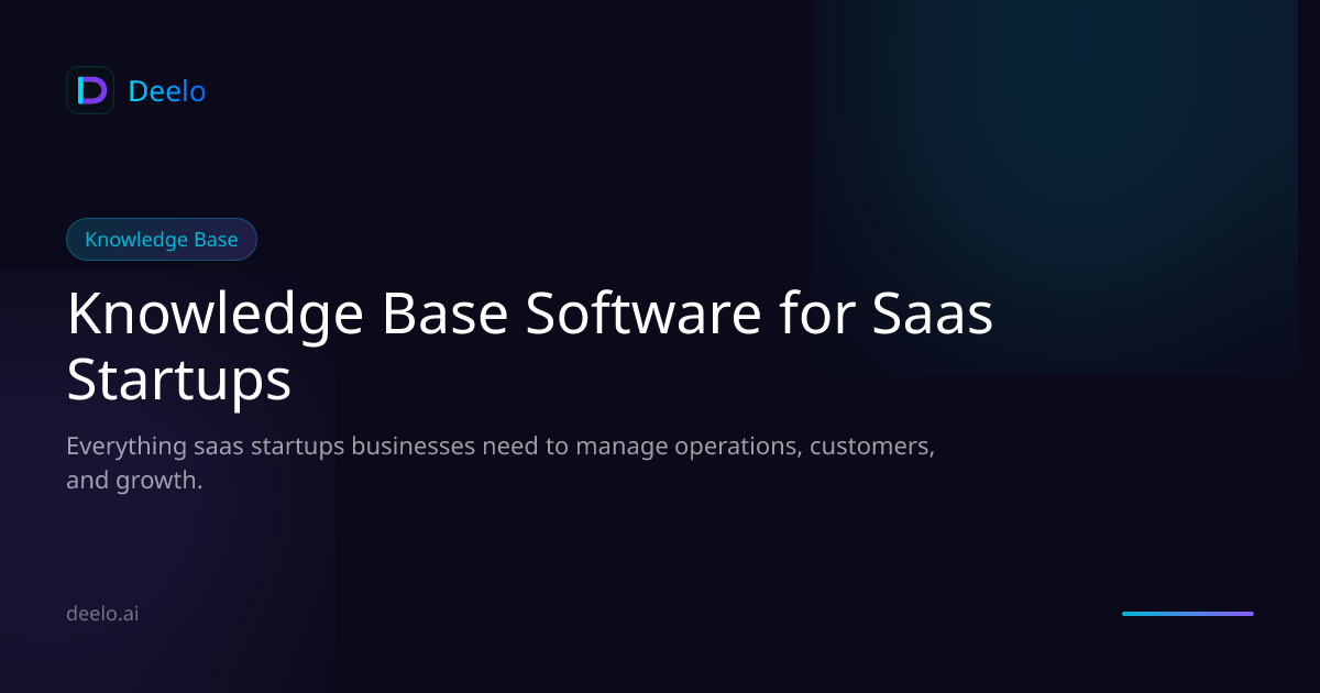Knowledge Base & Wiki Software for SaaS Startups | Deelo