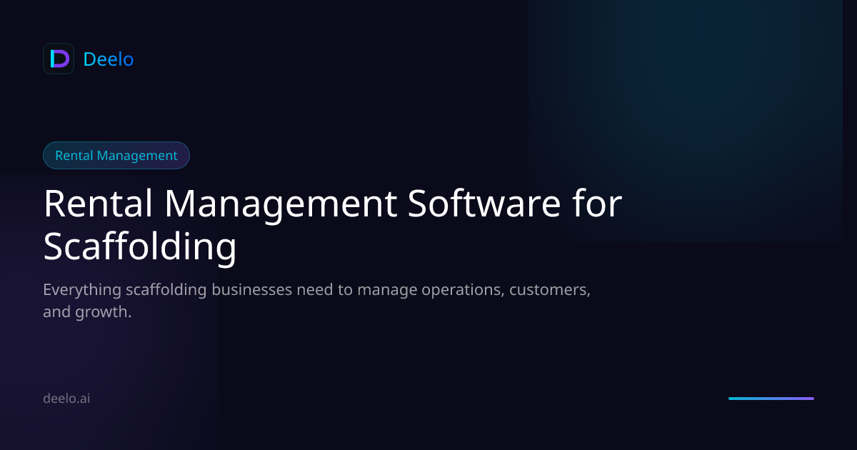 Rental Management Software for Scaffolding Companies | Deelo