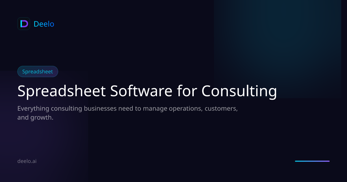Spreadsheet Software for Consulting Firms | Deelo