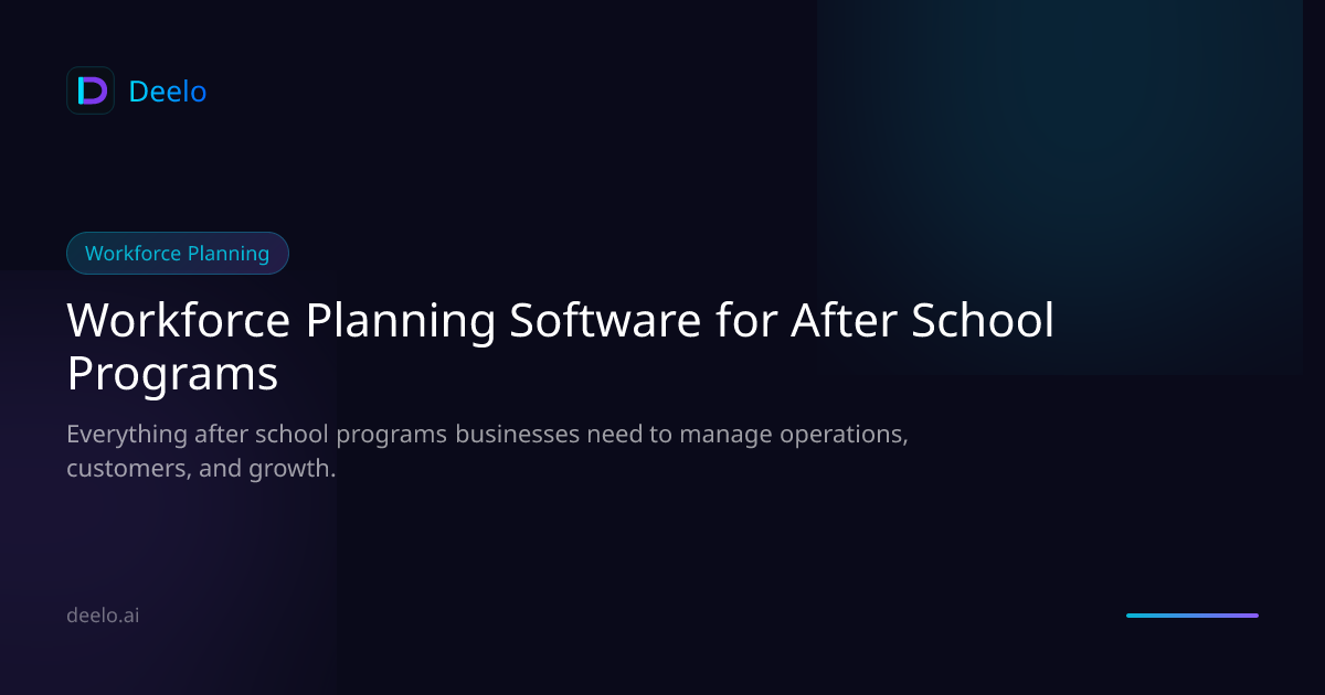 Workforce Planning & Shift Scheduling Software for After-School ...